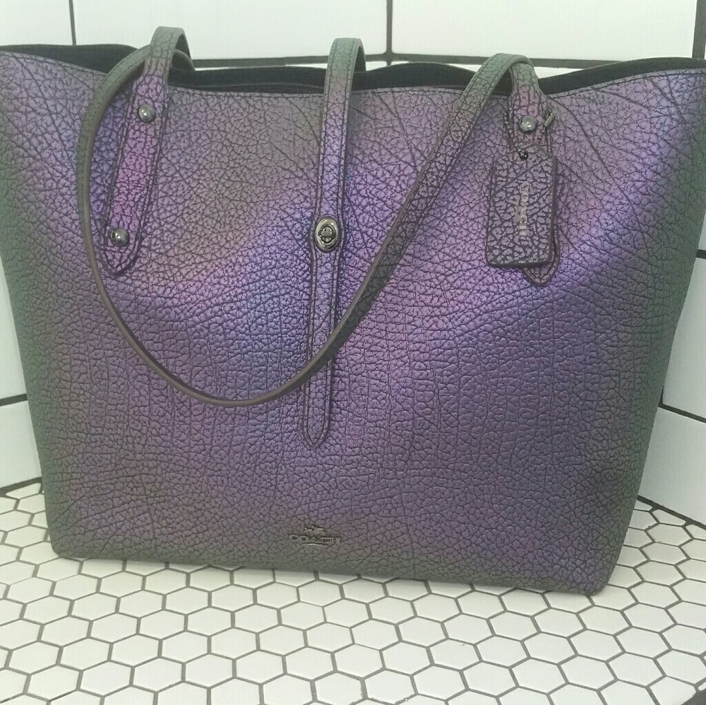 Coach Turnlock Hologram Market Tote